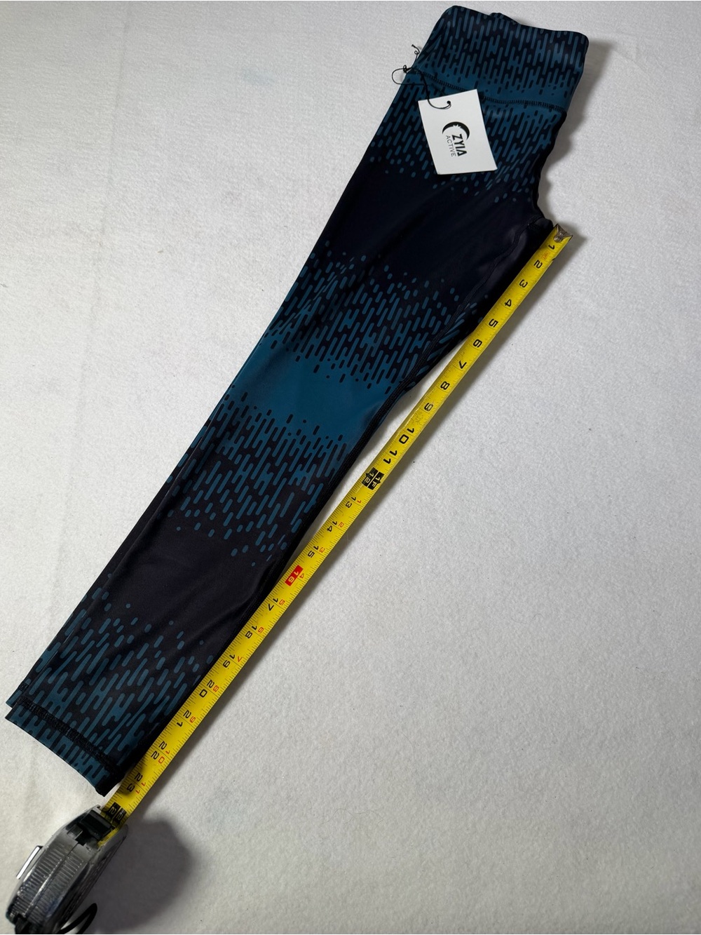 ZYIA Black and Teal Patterned Leggings